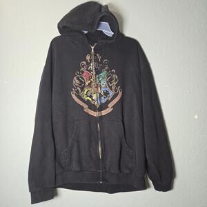 Universal Studios Wizarding World Of Harry Potter Hogwarts Black Hoodie sz XL
